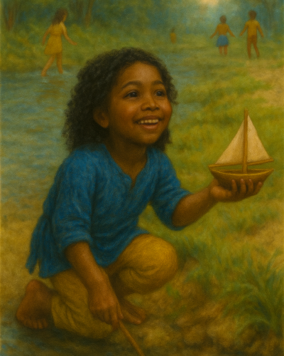 Joyful Girl by the Stream Joyful Girl by the Stream